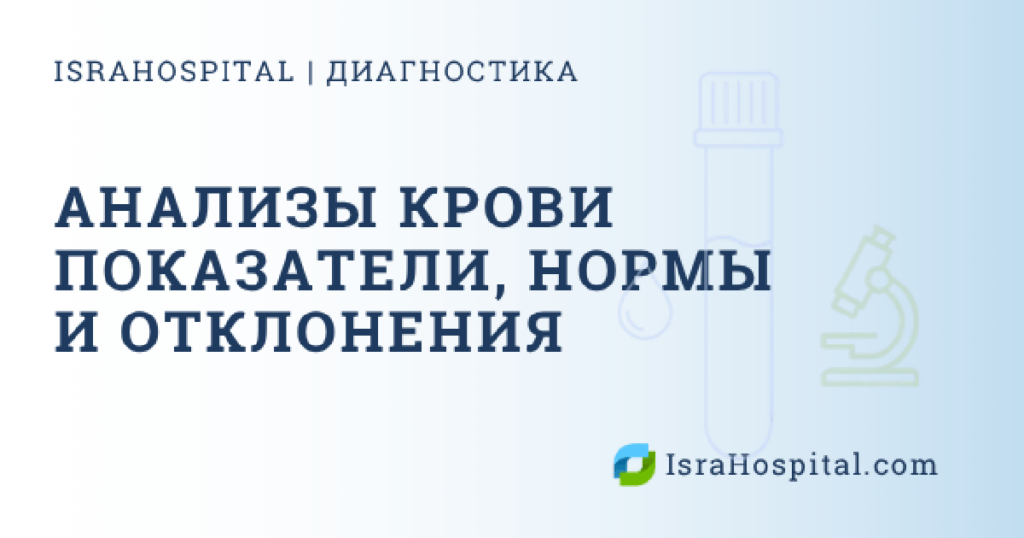 анализы крови расшифровка